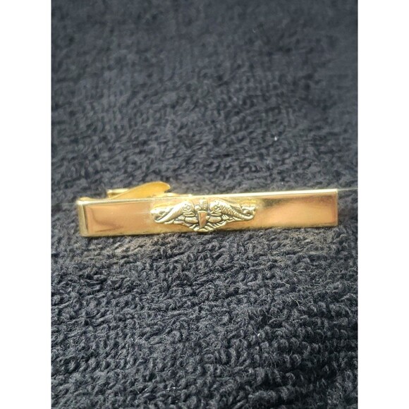 Vintage US Navy Submarine  Warfare Service Tie Bar Clasp Military USN 1960s - Picture 12 of 15